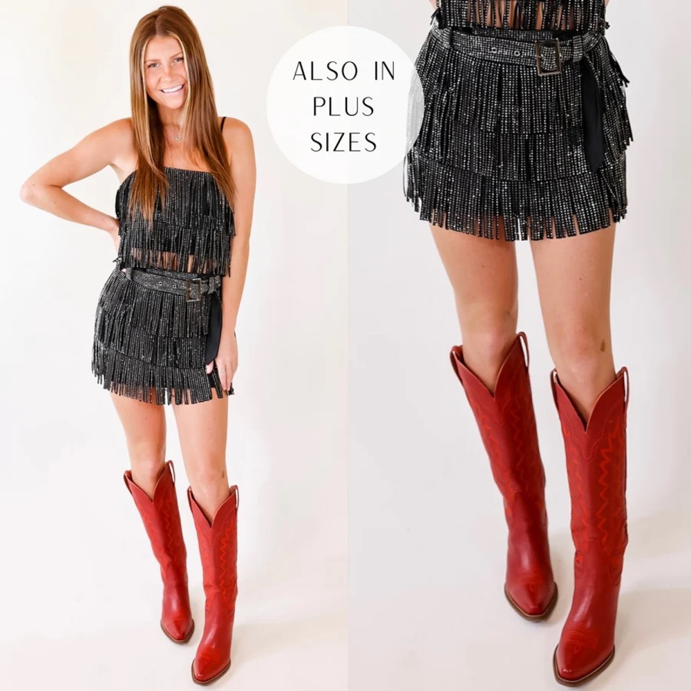 Fringe rhinestone two piece matching set (worn for eras tour)